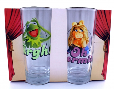 Muppet Show (Muppets) Kermit & Miss Piggy Gläser-Set mit lustigen Sprüchen von Half Moon Bay